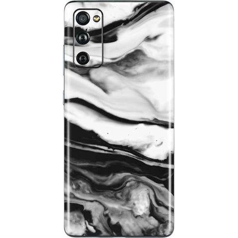 Black and White Marble Ink Galaxy S20 Fan Edition Skin